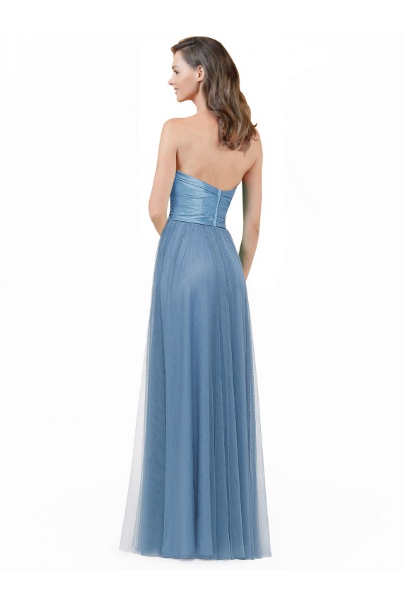 Strapless Satin & Tulle Sleeveless Low Back Bridesmaid Dress Edinburgh