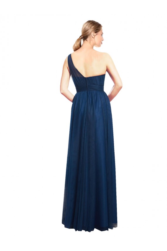 One Shoulder Tulle Sleeveless Black Bridesmaid Dress / Evening Dress Edinburgh