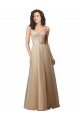 V-Neck Tulle & Lace Sleeveless Long Champagne Bridesmaid Dress Edinburgh
