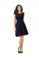 Bateau Neck Tulle & Lace Sleeveless V-Back Dark Navy Bridesmaid Dress Edinburgh