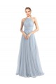 Halter Neck Tulle Sleeveless Criss Cross Back Light Sky Blue Bridesmaid Dress Edinburgh