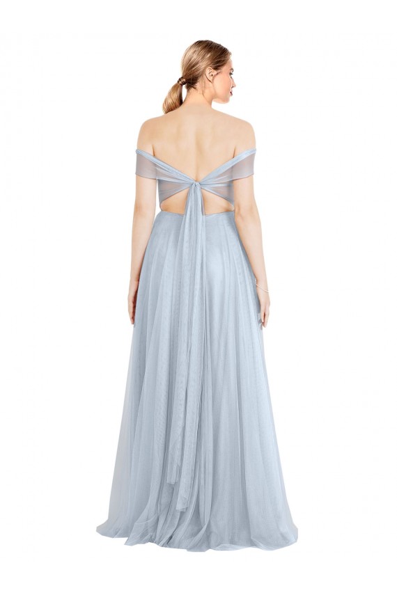 Off the Shoulder Tulle Sleeveless Light Sky Blue Evening Dress / Bridesmaid Dress Edinburgh