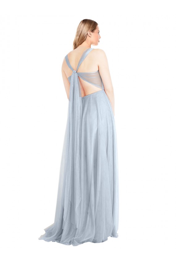 Spaghetti Straps Tulle Sleeveless Light Sky Blue Evening Gown / Bridesmaid Dress Edinburgh