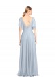 Spaghetti Straps Tulle Flutter Sleeves V-Back Light Sky Blue Bridesmaid Dress / Evening Dress Edinburgh