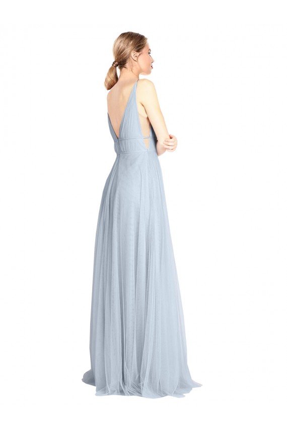 Spaghetti Straps Tulle Sleeveless V-Back Light Sky Blue Bridesmaid Dress Edinburgh