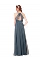 Spaghetti Straps Tulle Sleeveless Keyhole Back Burgundy Bridesmaid Dress Edinburgh