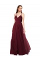 Spaghetti Straps Tulle Sleeveless Keyhole Back Burgundy Bridesmaid Dress Edinburgh