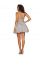 Halter Neck Tulle Sleeveless Criss Cross Open Back Silver Bridesmaid Dress Edinburgh