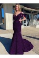 Spaghetti Straps Velvet Sequin Sleeveless Plum Purple Prom Dress / Evening Dress Edinburgh