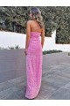 Halter Neck Velvet Sequin Sleeveless Prom Dress Edinburgh