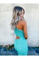 One Shoulder Velvet Sequin Sleeveless Prom Dresses Edinburgh