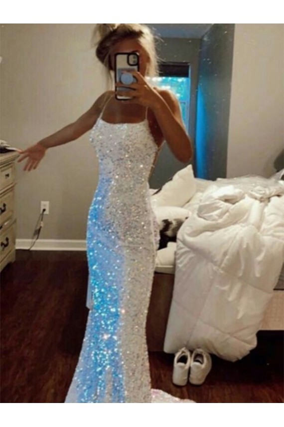 Spaghetti Straps Velvet Sequin Sleeveless Evening Dress Edinburgh