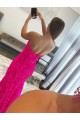 Strapless Velvet Sequin Sleeveless Fuchsia Prom Dress Edinburgh