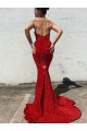 Sweetheart Velvet Sequin Sleeveless Burgundy Prom Dress / Evening Gown Edinburgh