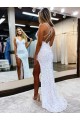 V-Neck Velvet Sequin Sleeveless Long Prom Dress / Evening Dress Edinburgh