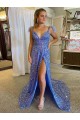 V-Neck Velvet Sequin Sleeveless Prom Dress / Evening Dress Edinburgh