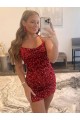 Spaghetti Straps Velvet Sequin Sleeveless Burgundy Prom Dress / Evening Gown Edinburgh