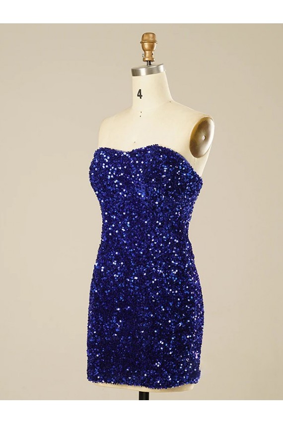 Sweetheart Velvet Sequin Sleeveless Prom Dress Edinburgh