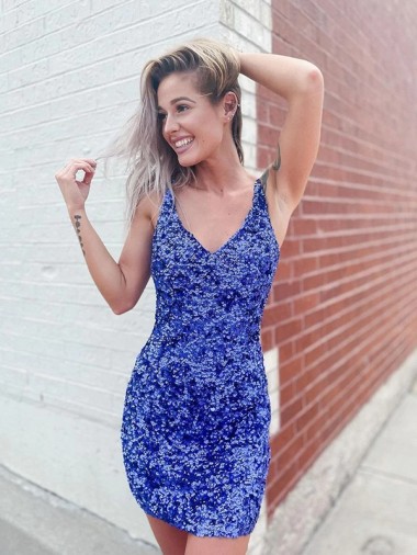 V-Neck Velvet Sequin Sleeveless Evening Dress Edinburgh