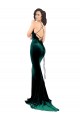 High Neck Stretch Velvet Sleeveless Low Back Dark Green Formal Evening Gown / Prom Dress / Bridesmaid Dress Edinburgh