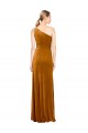 One Shoulder Stretch Velvet Sleeveless Gold Formal Evening Gown / Prom Dress / Bridesmaid Dress Edinburgh