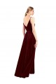 V-Neck Stretch Velvet Sleeveless V-Back Burgundy Bridesmaid Dress / Evening Dress Edinburgh