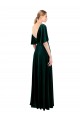 V-Neck Stretch Velvet Flutter Sleeves V-Back Dark Green Prom Dress / Bridesmaid Dress Edinburgh