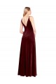 V-Neck Stretch Velvet Sleeveless V-Back Burgundy Black Tie Prom Dress / Bridesmaid Dress Edinburgh