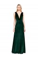 V-Neck Stretch Velvet Sleeveless V-Back Dark Green Bridesmaid Dress / Formal Dress Edinburgh