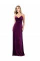 Scoop Neck Stretch Velvet Sleeveless Criss Cross Back Grape Formal Evening Gown / Prom Dress / Bridesmaid Dress Edinburgh