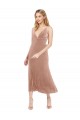 V-Neck Stretch Velvet Sleeveless V-Back Pink Prom Dress / Bridesmaid Dress Edinburgh
