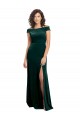 Square Neck Stretch Velvet Cap Sleeves Dark Green Formal Evening Gown / Prom Dress / Bridesmaid Dress Edinburgh