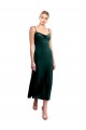 Spaghetti Straps Stretch Velvet Sleeveless Low Back Dark Green Prom Dress / Bridesmaid Dress Edinburgh