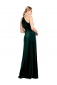 Spaghetti Straps Stretch Velvet Sleeveless Keyhole Back Dark Green Prom Dress / Bridesmaid Dress Edinburgh