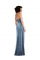 Strapless Stretch Velvet Sleeveless Low Back Dusty Blue Formal Evening Gown / Prom Dress / Bridesmaid Dress Edinburgh