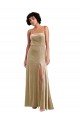 Square Neck Stretch Velvet Sleeveless Low Back Champagne Formal Evening Gown / Prom Dress / Bridesmaid Dress Edinburgh