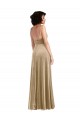 Square Neck Stretch Velvet Sleeveless Low Back Champagne Formal Evening Gown / Prom Dress / Bridesmaid Dress Edinburgh