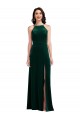 Halter Neck Stretch Velvet Sleeveless Dark Green Semi Formal Evening Dress / Prom Dress / Bridesmaid Dress Edinburgh