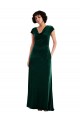 Cowl Neck Stretch Velvet Cap Sleeves Dark Green Black Tie Evening Gown / Prom Dress / Bridesmaid Dress Edinburgh