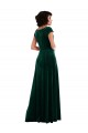 Cowl Neck Stretch Velvet Cap Sleeves Dark Green Black Tie Evening Gown / Prom Dress / Bridesmaid Dress Edinburgh
