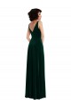 V-Neck Stretch Velvet Sleeveless V-Back Dark Green Bridesmaid Dress / Evening Dress Edinburgh