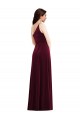 One Shoulder Stretch Velvet Sleeveless Burgundy Black Tie Evening Dress / Prom Dress / Bridesmaid Dress Edinburgh
