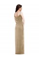 One Shoulder Stretch Velvet Sleeveless Champagne Black Tie Evening Gown / Prom Dress / Bridesmaid Dress Edinburgh
