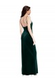 Spaghetti Straps Stretch Velvet Sleeveless Long Dark Green Prom Dress / Bridesmaid Dress Edinburgh