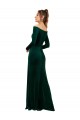 Off the Shoulder Stretch Velvet Long Sleeves Dark Green Formal Evening Gown / Prom Dress / Bridesmaid Dress Edinburgh