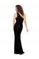 One Shoulder Floral Velvet & Stretch Velvet Sleeveless Black Bridesmaid Dresses Edinburgh