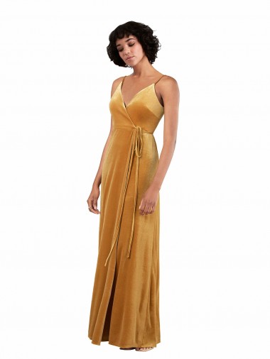 V-Neck Stretch Velvet Sleeveless V-Back Gold Black Tie Evening Gown / Prom Dress / Bridesmaid Dress Edinburgh
