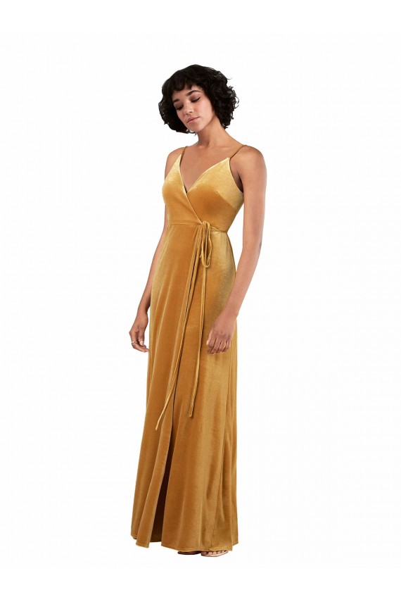 V-Neck Stretch Velvet Sleeveless V-Back Gold Black Tie Evening Gown / Prom Dress / Bridesmaid Dress Edinburgh