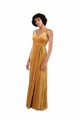 V-Neck Stretch Velvet Sleeveless V-Back Gold Black Tie Evening Gown / Prom Dress / Bridesmaid Dress Edinburgh