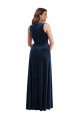 V-Neck Stretch Velvet Sleeveless Dark Navy Formal Plus Size Evening Gown / Prom Dress / Bridesmaid Dress Edinburgh